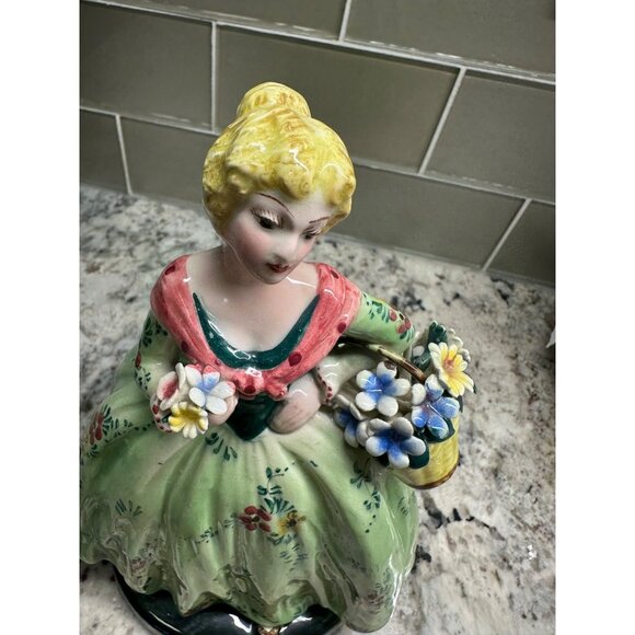 VTG ZSZ Italian Figurine Woman In Floral Dress w Baskets Of Flowers  LE 331/607 - Picture 14 of 16